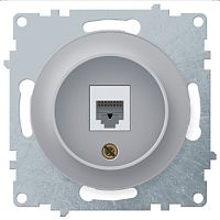 Механизм розетки ТЛФ OneKeyElectro Florence 1-м RJ11 серый картинка